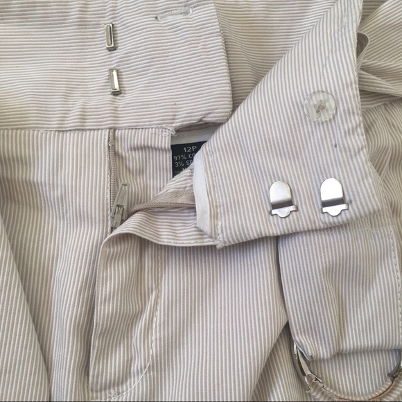 rafaella PETITE Beige and White Striped Skirt, 12P - Picture 6 of 9